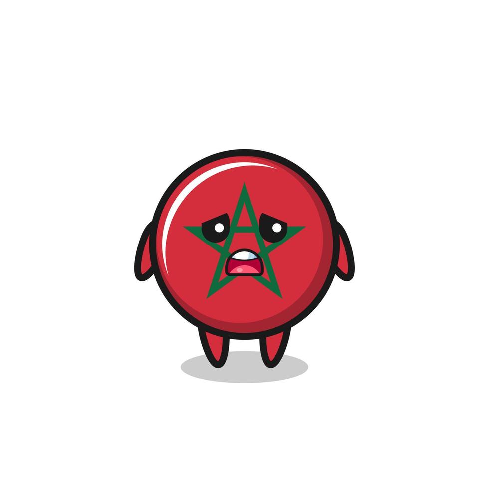 disappointed expression of the morocco flag cartoon vector