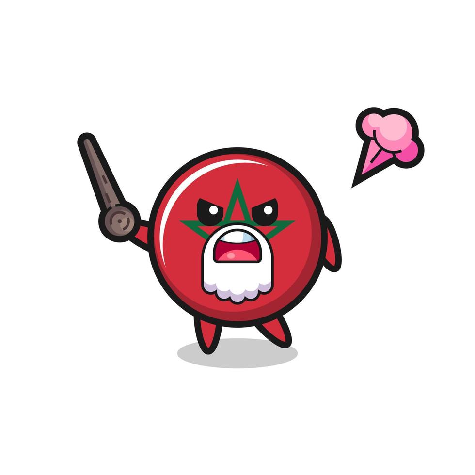cute morocco flag grandpa is getting angry vector