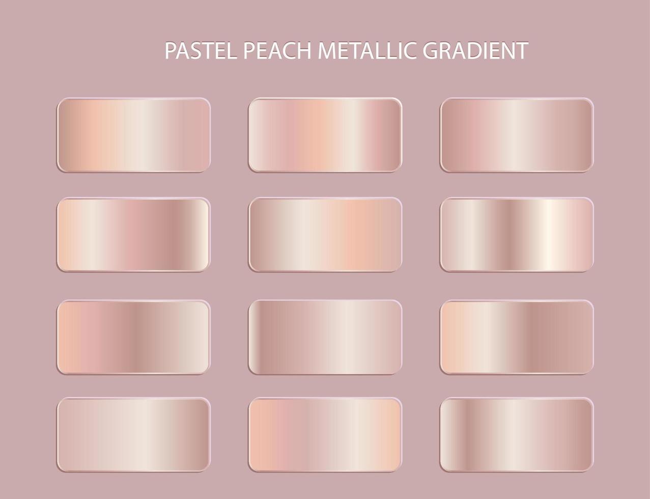 elegant soft peach metallic color gradient set collection design element vector