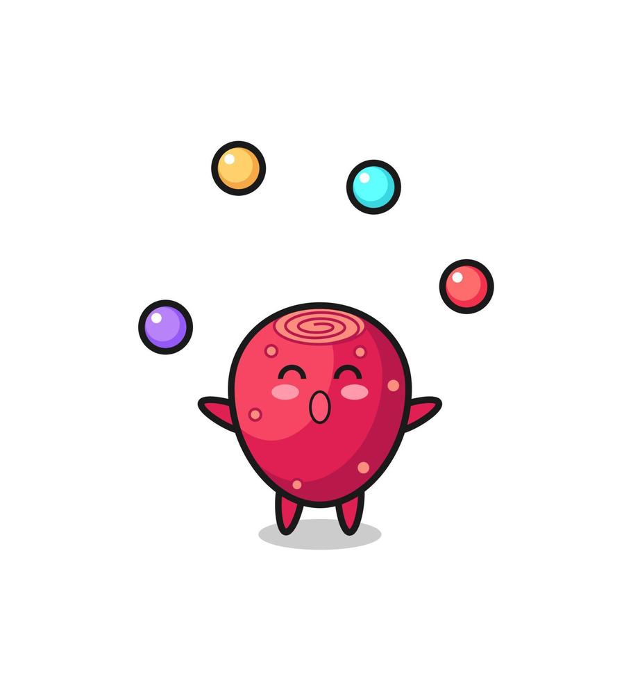 the prickly pear circus cartoon juggling a ball vector