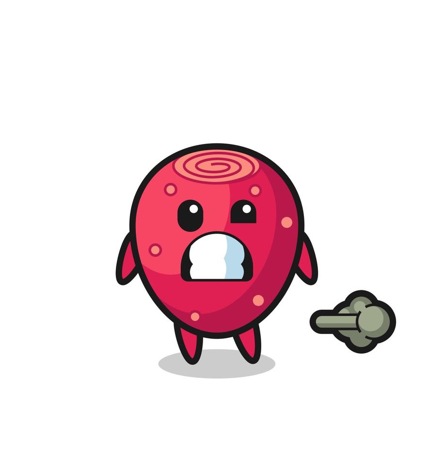 the illustration of the prickly pear cartoon doing fart vector