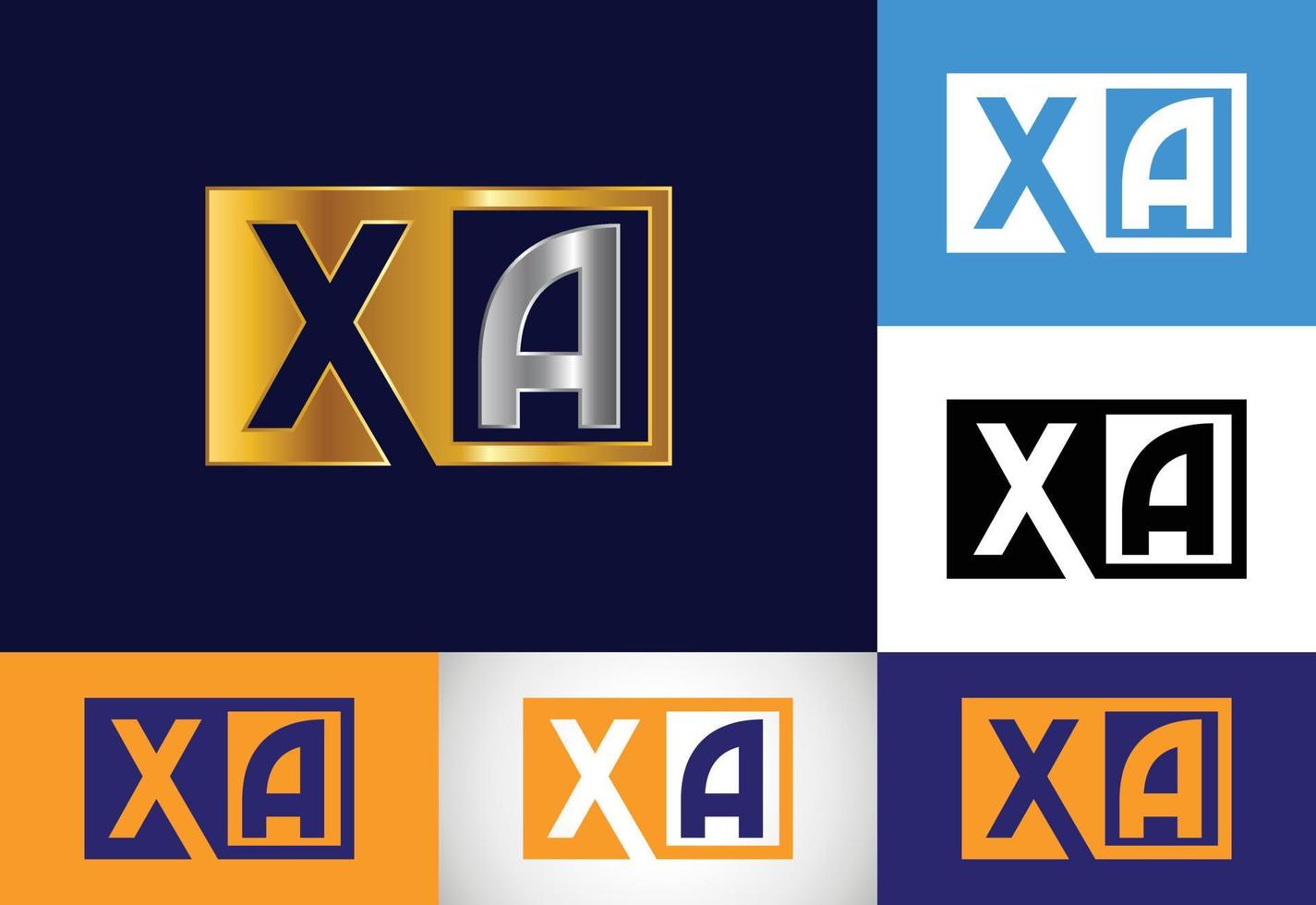 plantilla de vector de diseño de logotipo de letra de monograma inicial xa. símbolo del alfabeto gráfico para la identidad empresarial corporativa