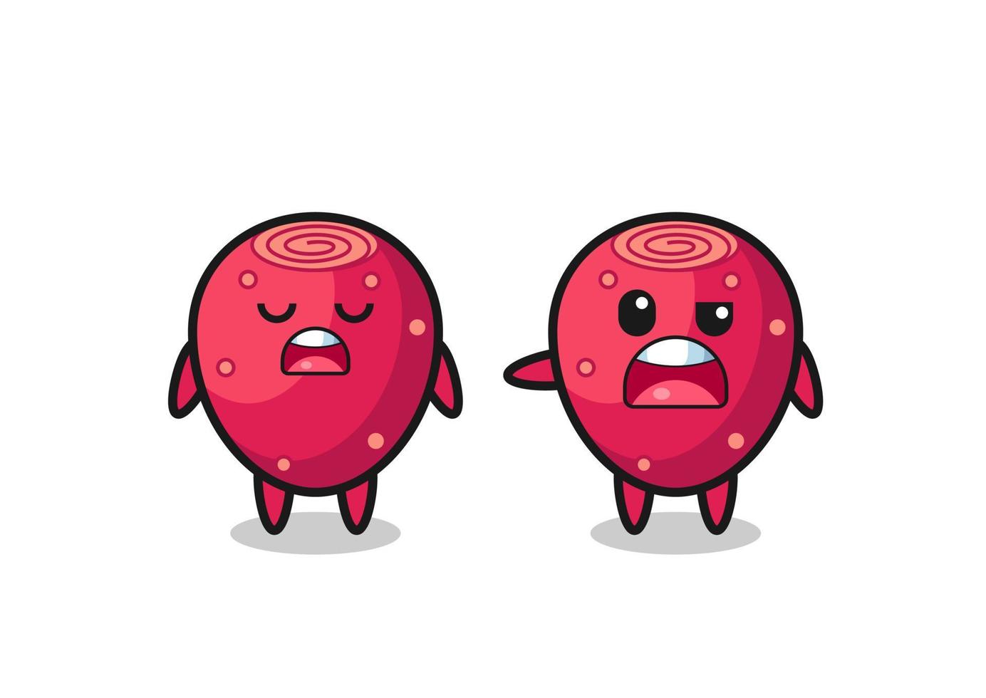 illustration of the argue between two cute prickly pear characters vector