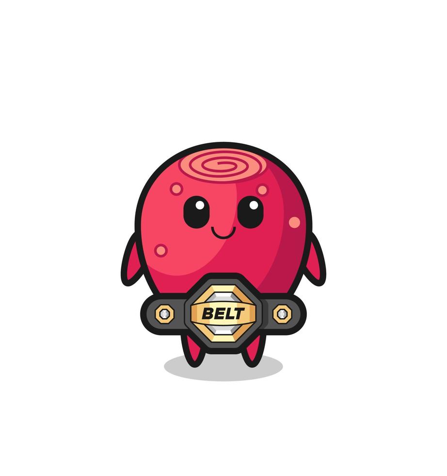 the MMA fighter prickly pear mascot with a belt vector