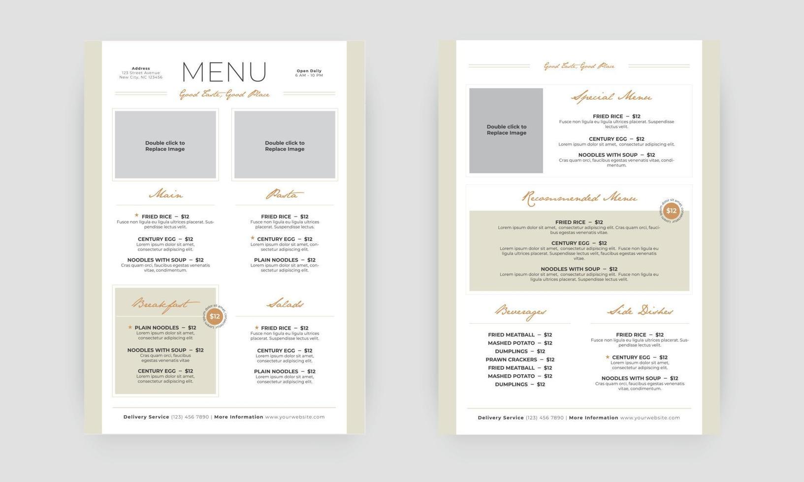 Fast food menu. Restaurant fast food cafe menu template flyer. vector