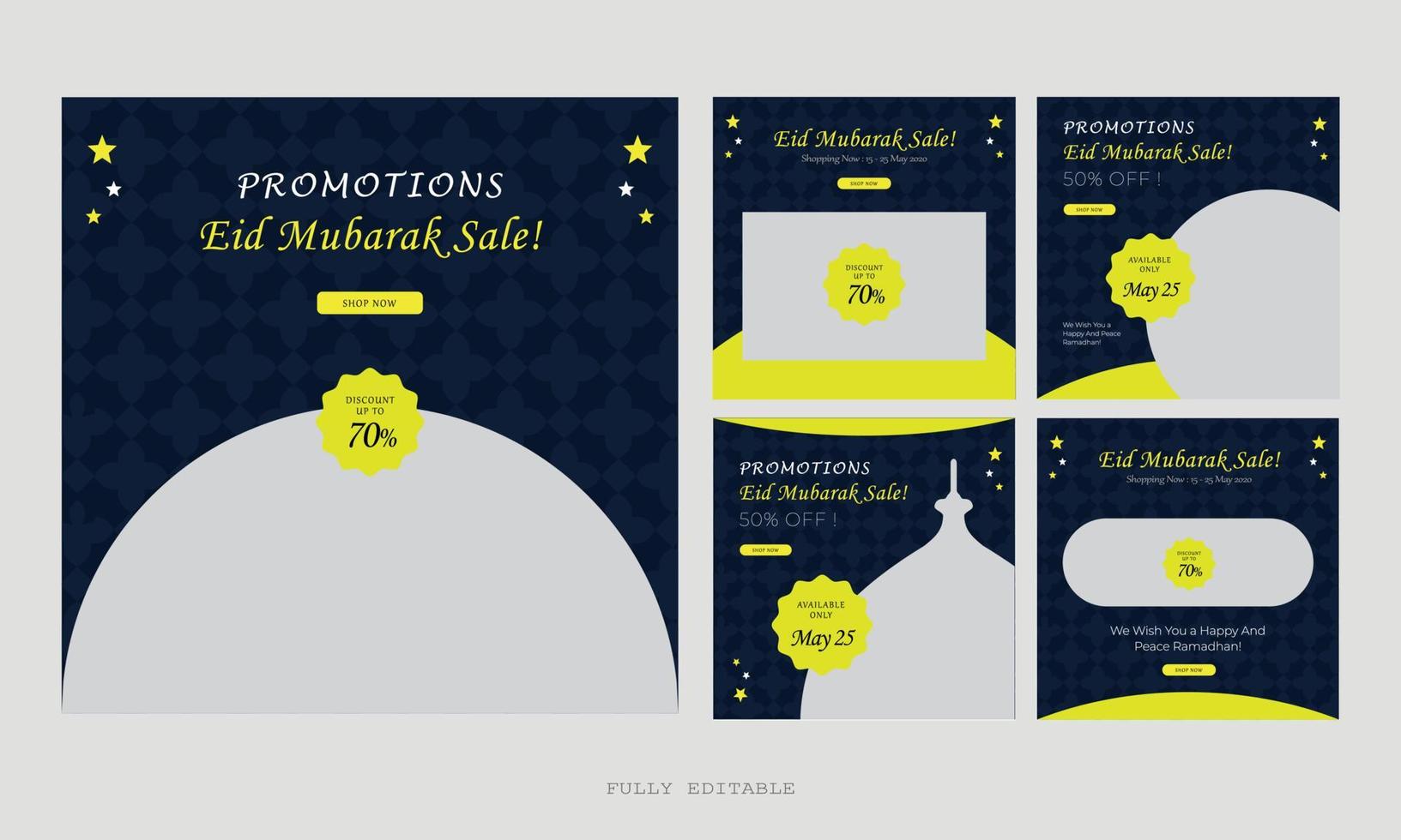 Ramadan Social Media Post design. A good template for advertising on social media. Perfect for social media posts, background, and web banner internet ads. vector