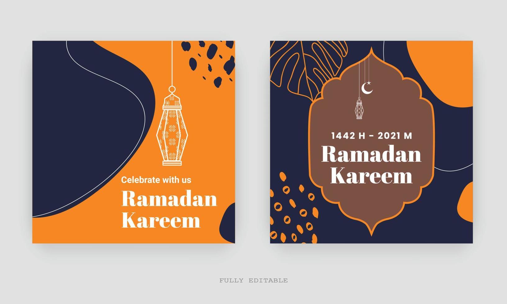 Ramadan Social Media Post design. A good template for advertising on social media. Perfect for social media posts, background, and web banner internet ads. vector