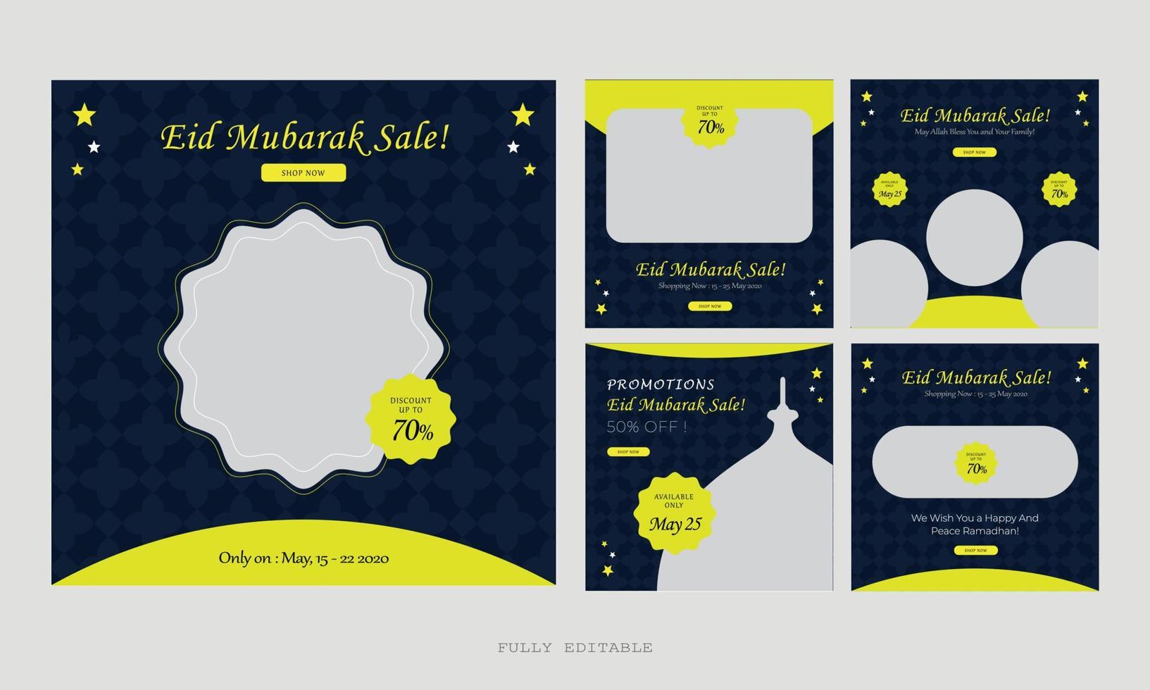 Ramadan Social Media Post design. A good template for advertising on social media. Perfect for social media posts, background, and web banner internet ads. vector