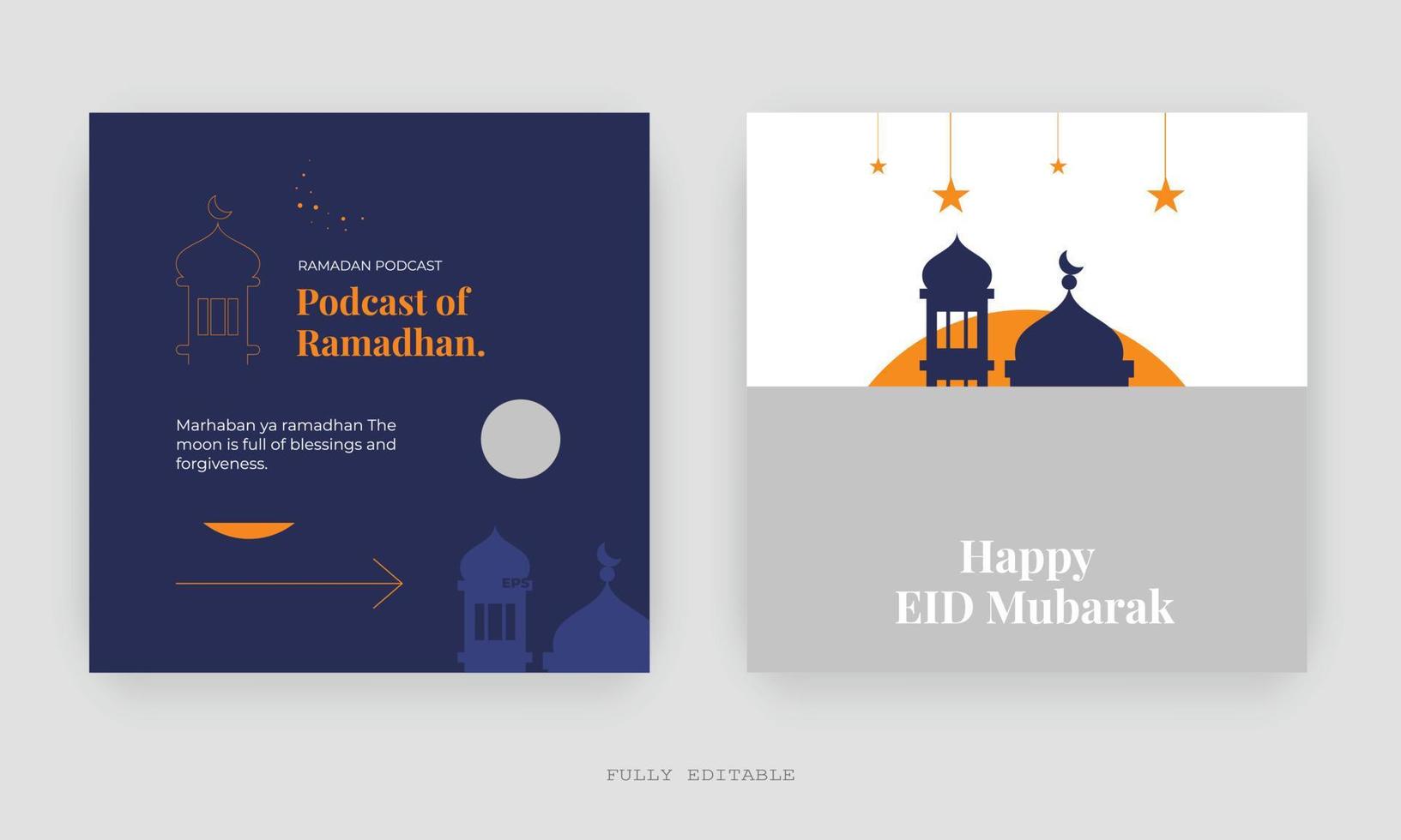 Ramadan Social Media Post design. A good template for advertising on social media. Perfect for social media posts, background, and web banner internet ads. vector