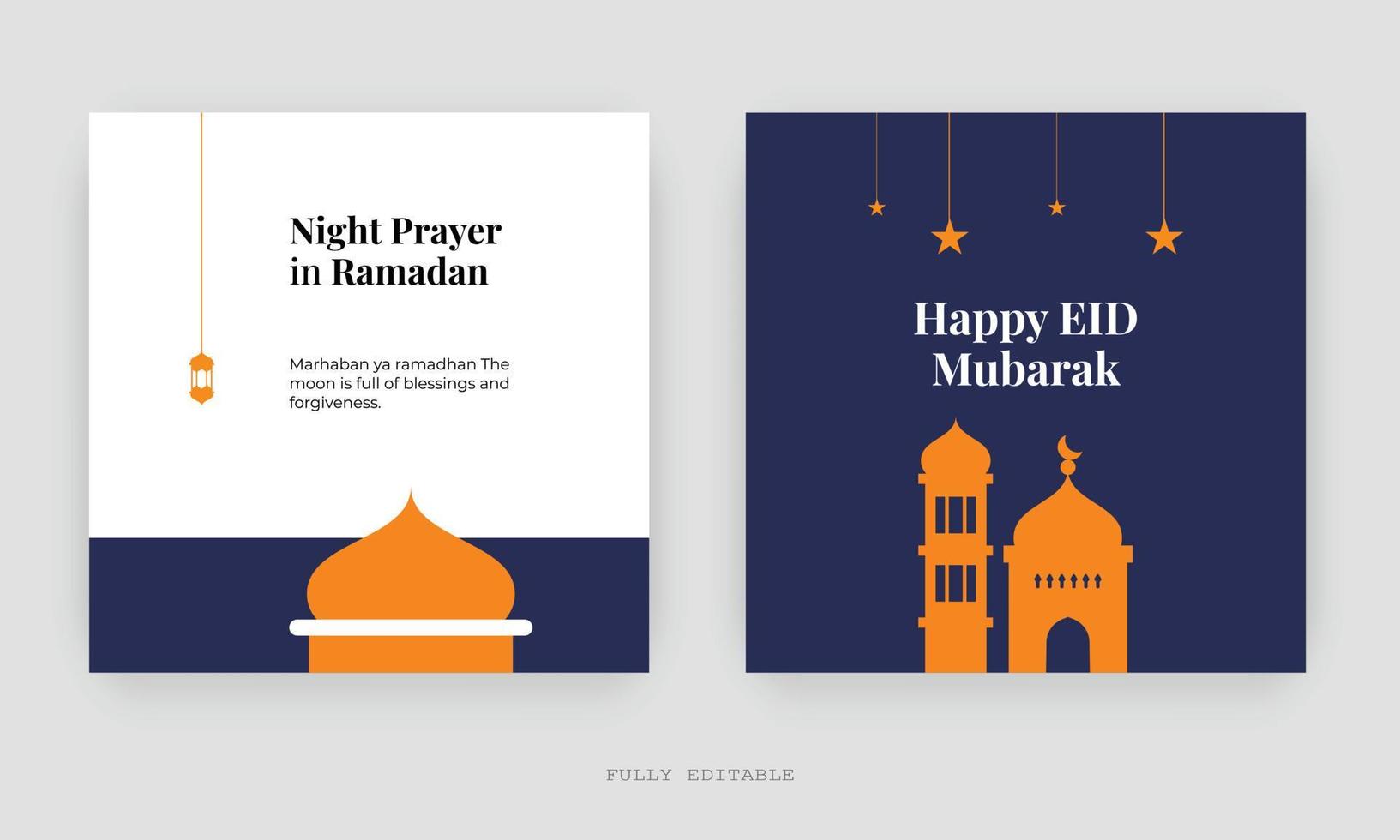 diseño de publicaciones en redes sociales de ramadán. una buena plantilla para publicidad en las redes sociales. perfecto para publicaciones en redes sociales, antecedentes y anuncios web en Internet. vector