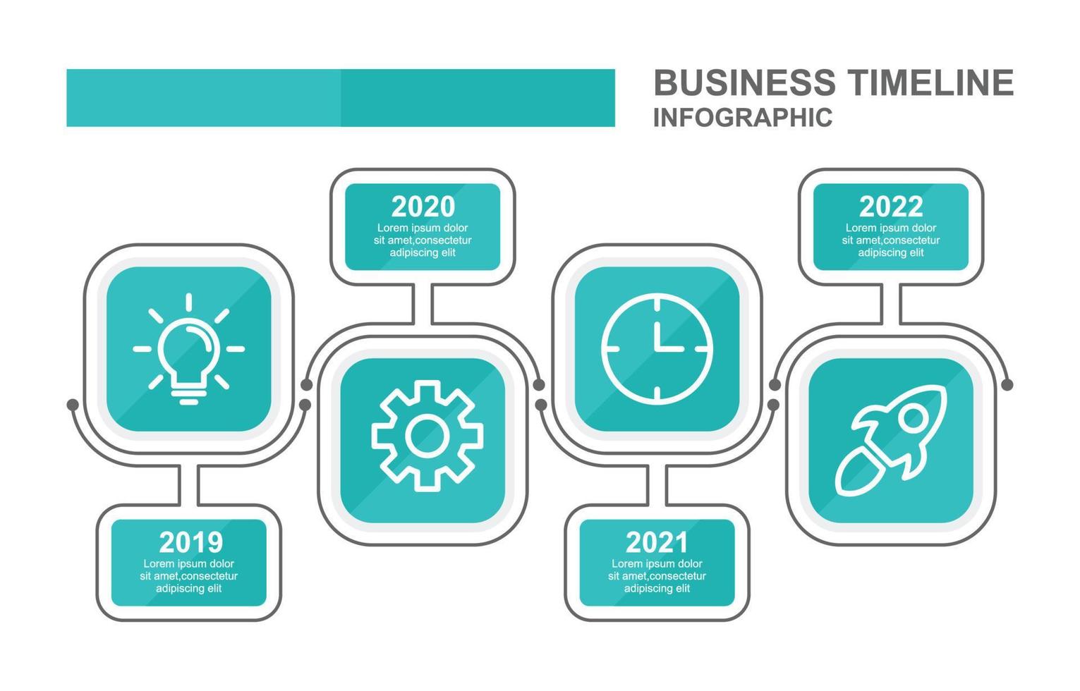 plantilla de infografía de línea de tiempo de negocios con estilo de esquema vector