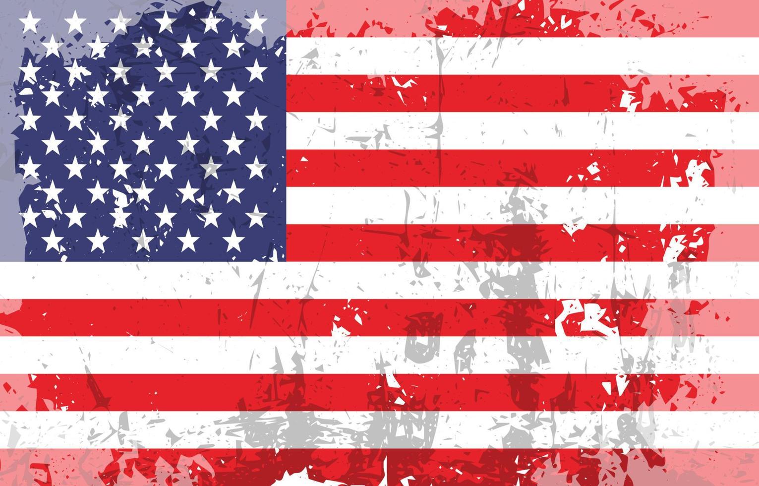 Distressed American Flag Background with Grunge Texture vector