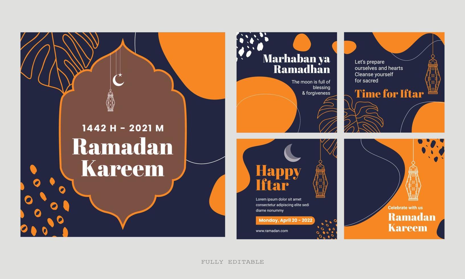 Ramadan Social Media Post design. A good template for advertising on social media. Perfect for social media posts, background, and web banner internet ads. vector