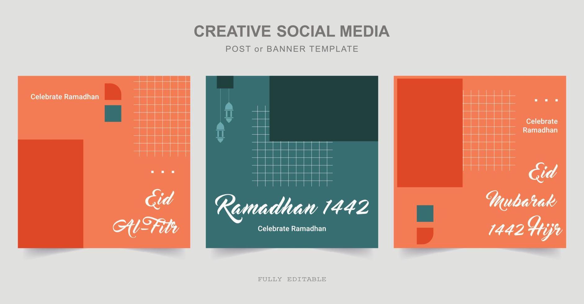 diseño de publicaciones en redes sociales de ramadán. una buena plantilla para publicidad en las redes sociales. perfecto para publicaciones en redes sociales, antecedentes y anuncios web en Internet. vector