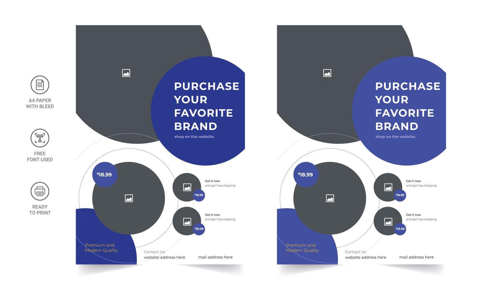 Furniture brochure design vector template in A4 size. Flyer of a furniture store, apartment, promotion, sale, ads. Vector illustration for banner, poster, flyer, cover, menu, brochure.