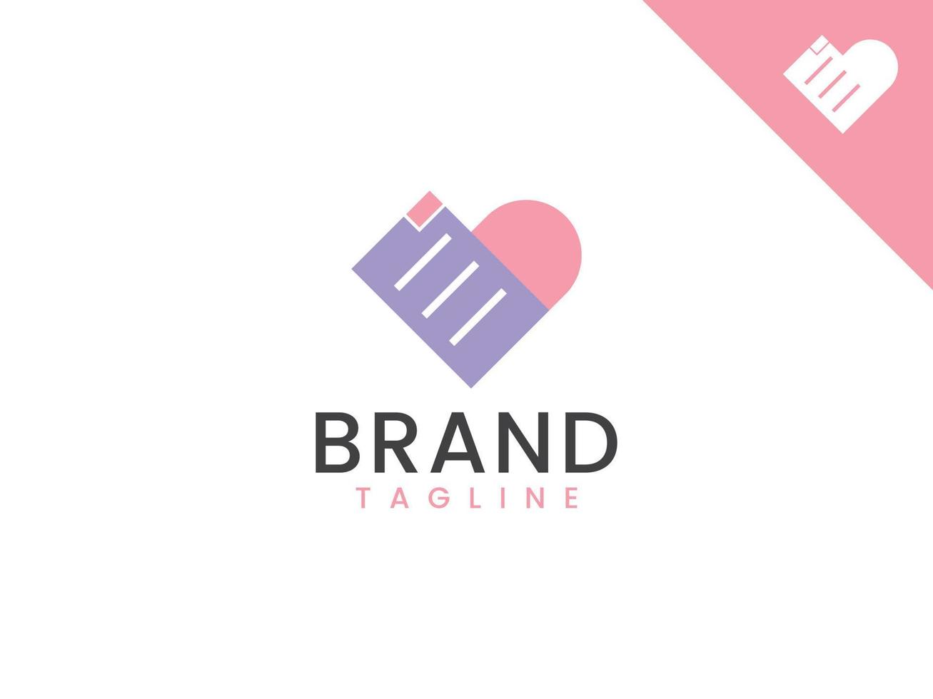sweet document logo template, love and document concept vector