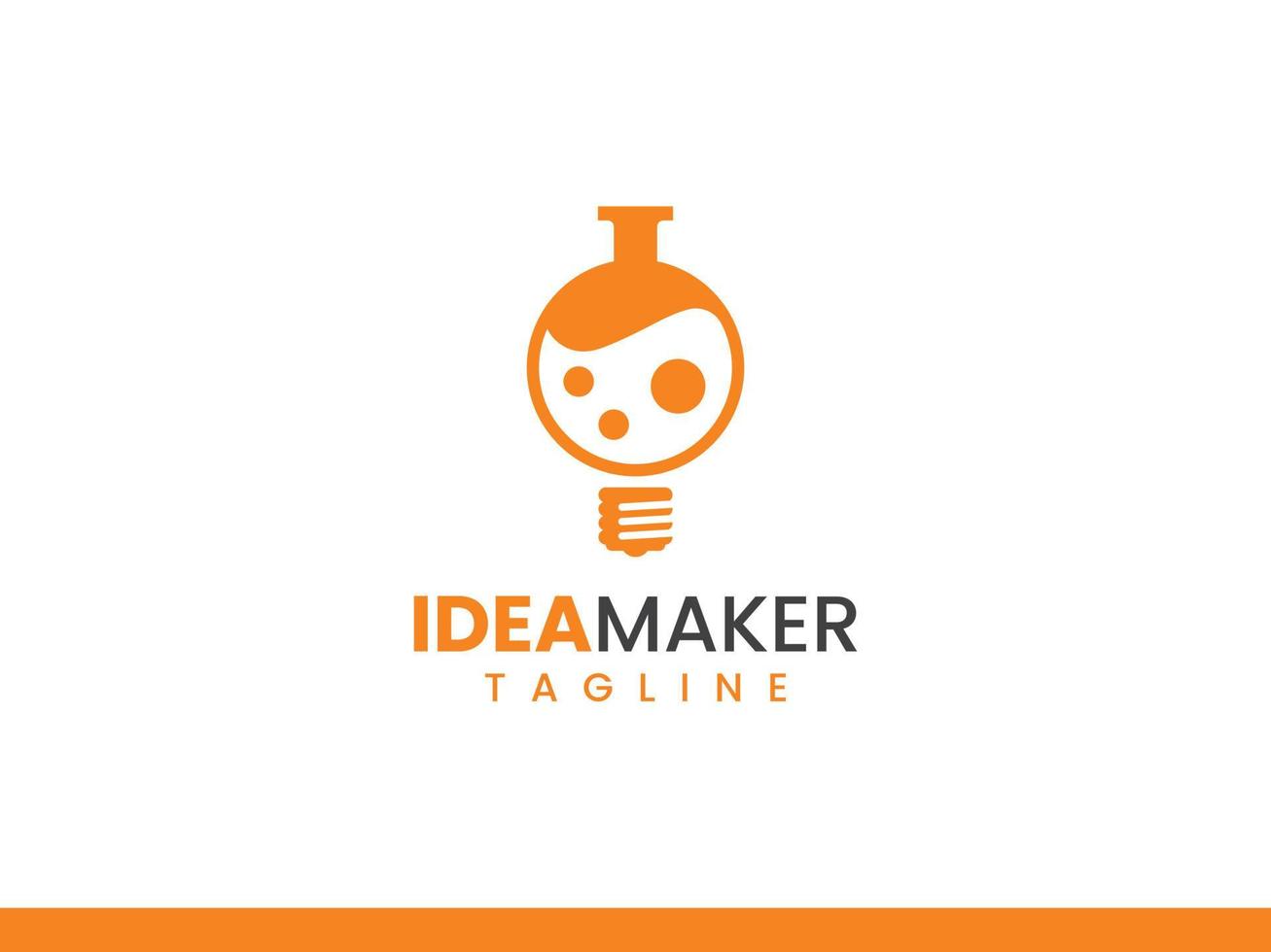 Idea maker logo template, chemical and bulb concept vector