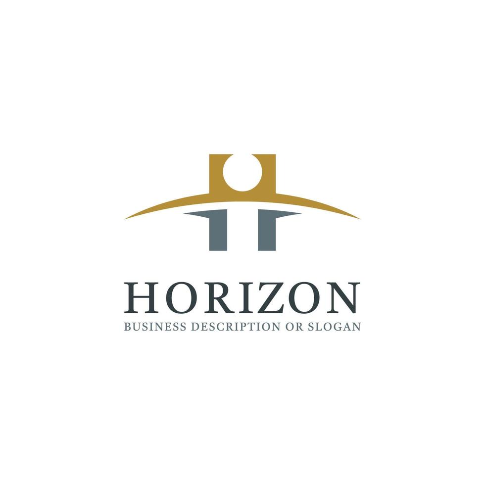 logotipo de horizonte con la letra h para su negocio vector