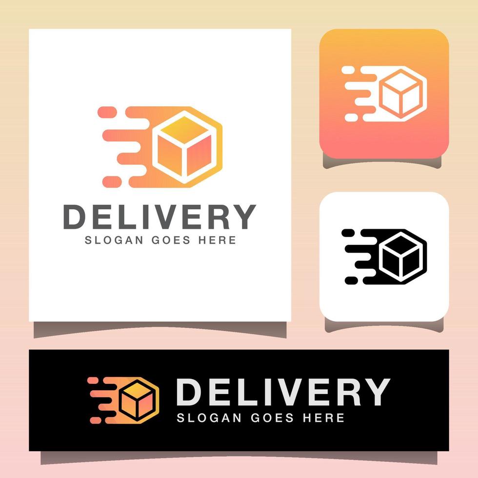 modern package box delivery logo design, logistics express logo template vector