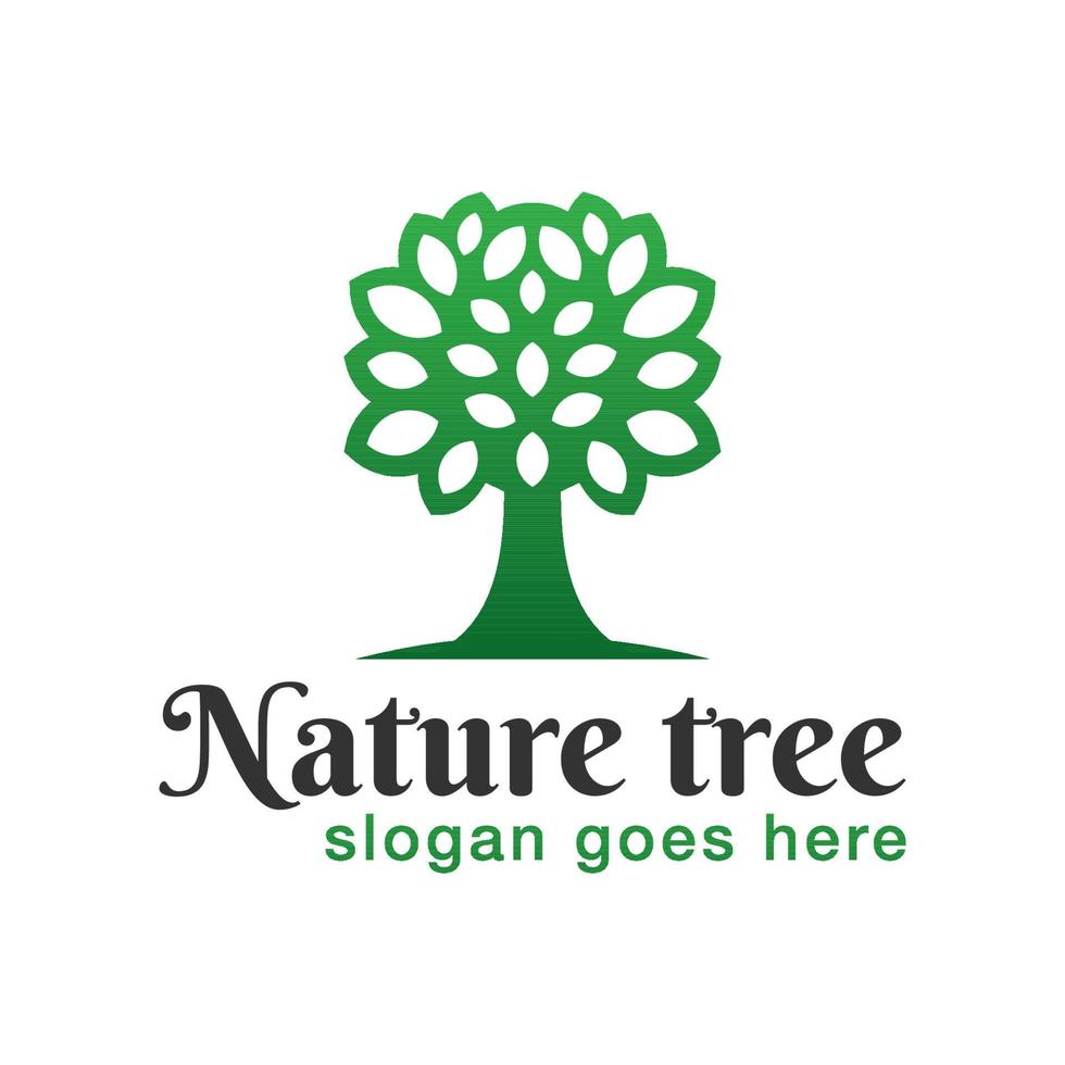 modern green life Nature tree logo design, garden plant logo vector