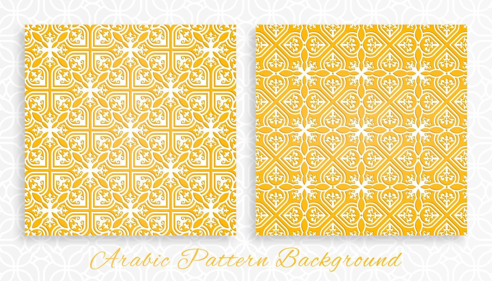 fondo de patrón árabe plano y elegante colección de adornos de lujo islámicos vector