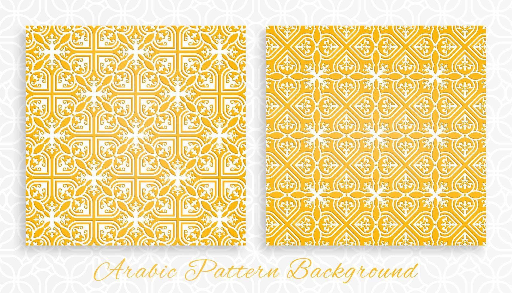 Flat arabic pattern background and Islamic elegant luxury ornament collection vector