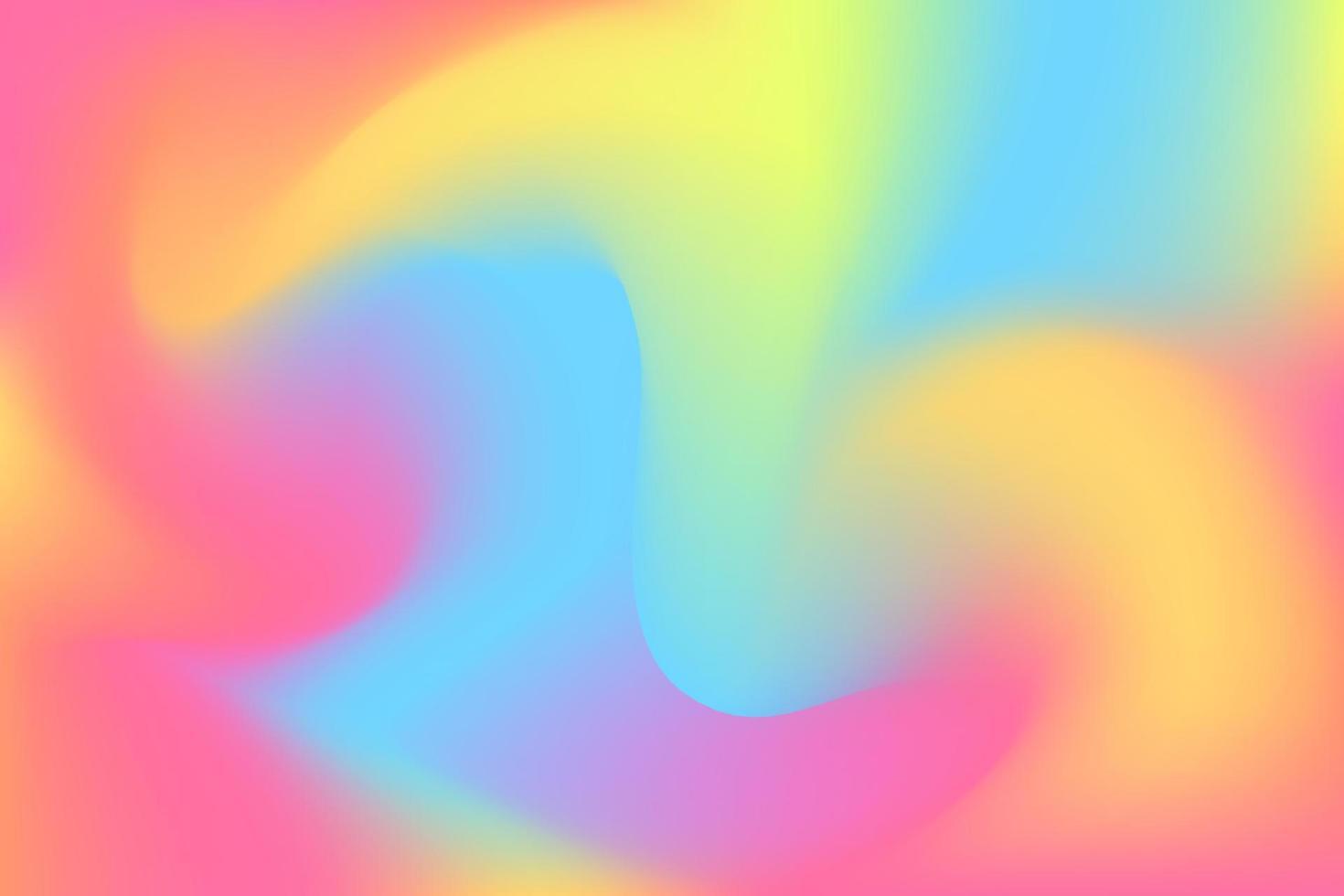 Rainbow fantasy background. Holographic illustrationon in pastel colors. Multicolored sky. Vector