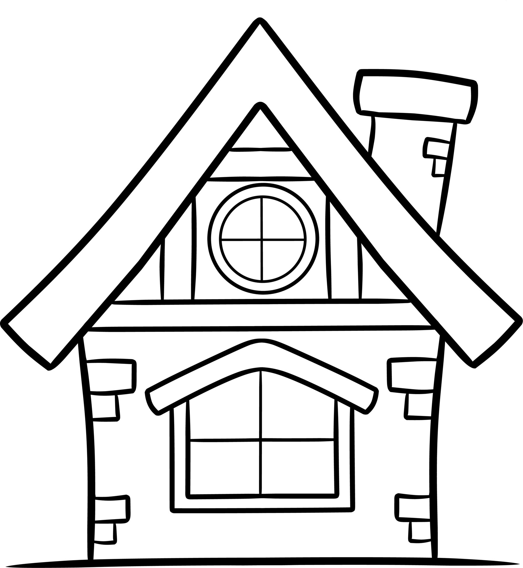 House coloring pages illustration cartoon 6895993 Vector Art at Vecteezy
