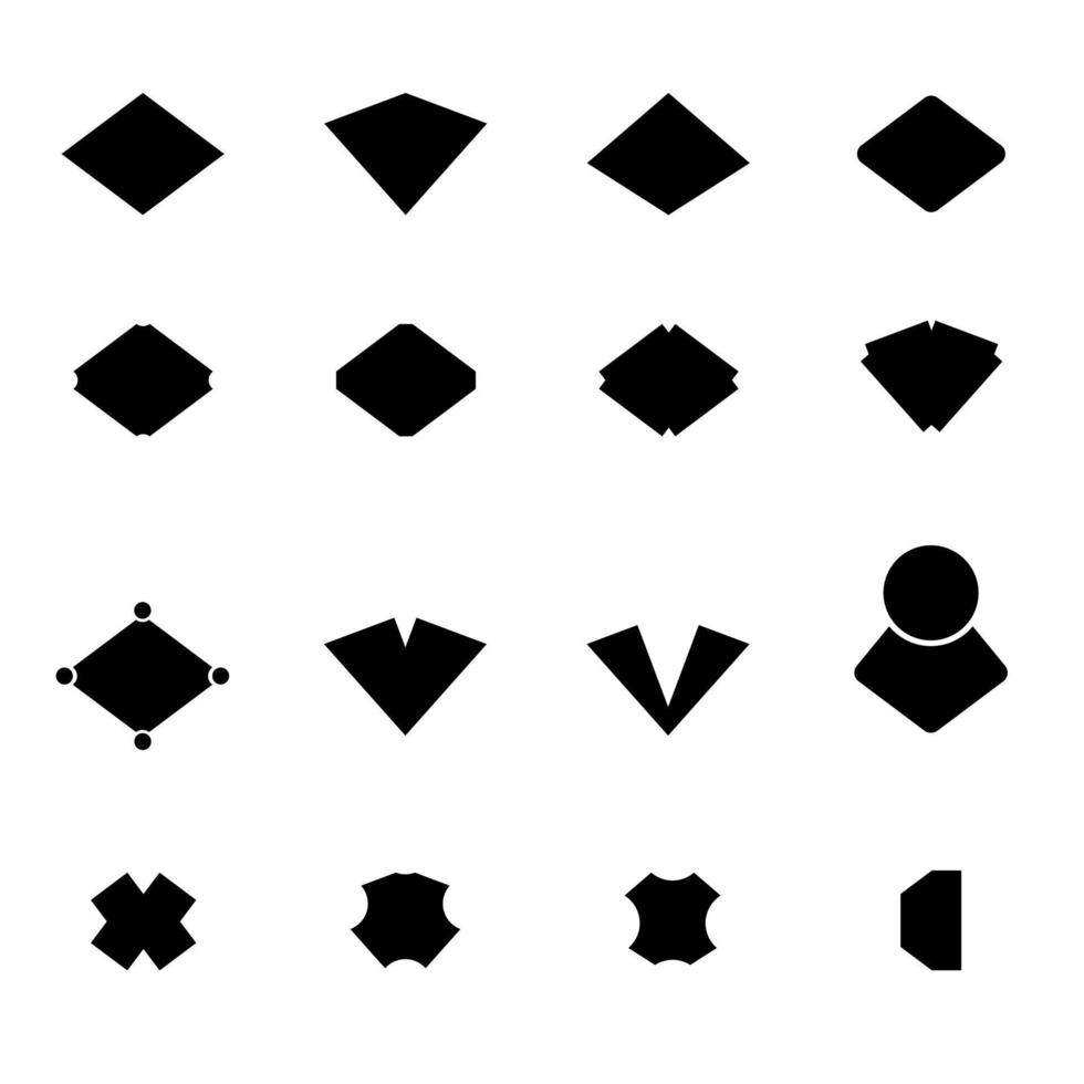 la forma del diamante se ha transformado en varias formas vector