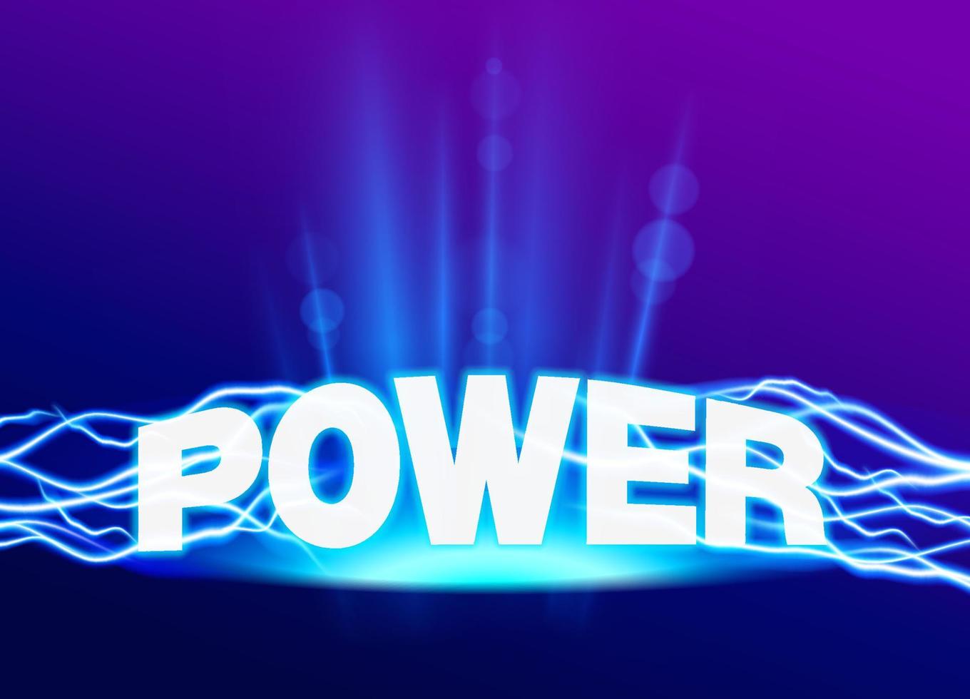 Electrical energy and lightning sparks on a purple-blue glow background. vector