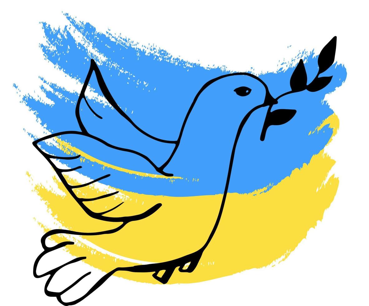 Hand drawn doodle dove of peace. vector