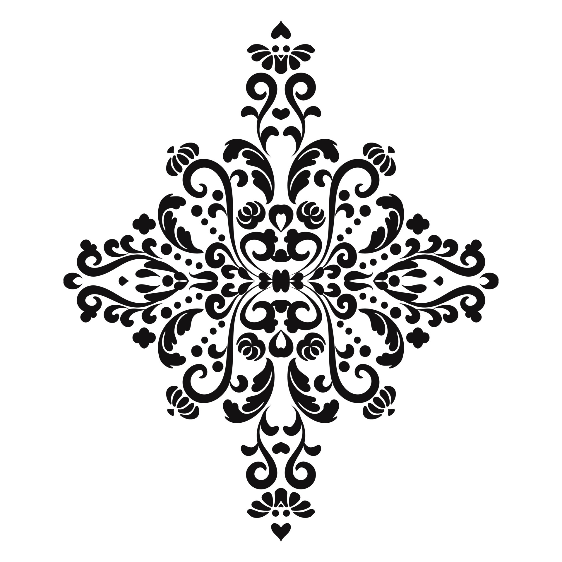 Mehndi pattern.Reusable floral painting stencils. For the design of