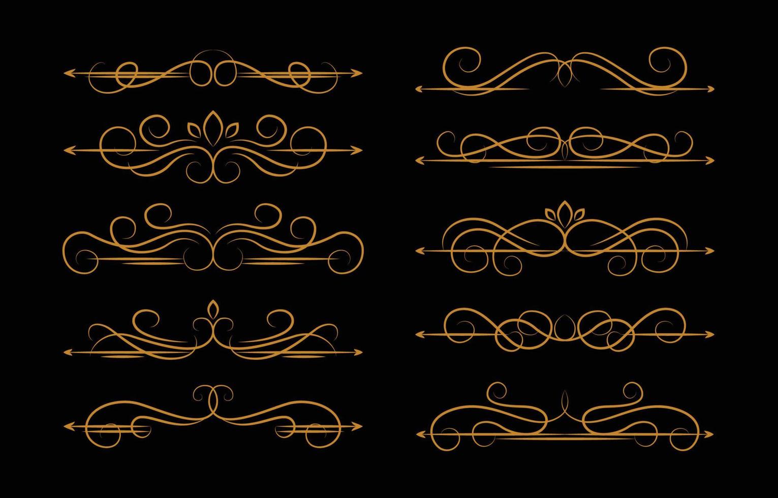 Swirl Border Element Curve Line Collection vector