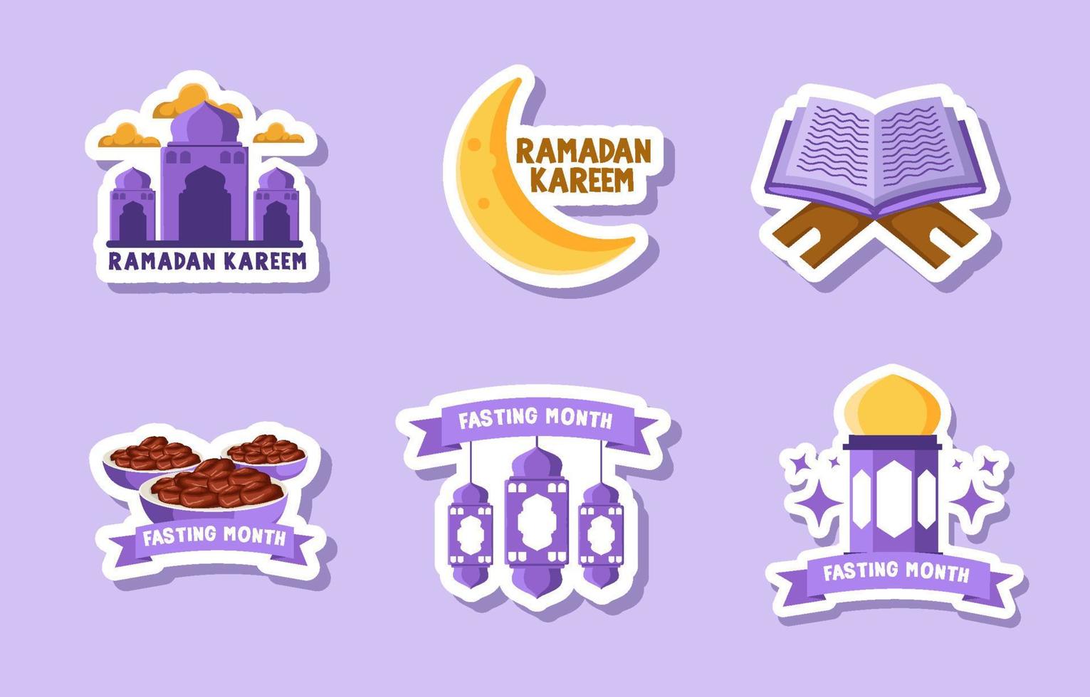 Fasting Month Sticker Set Element 6896769 Vector Art at Vecteezy