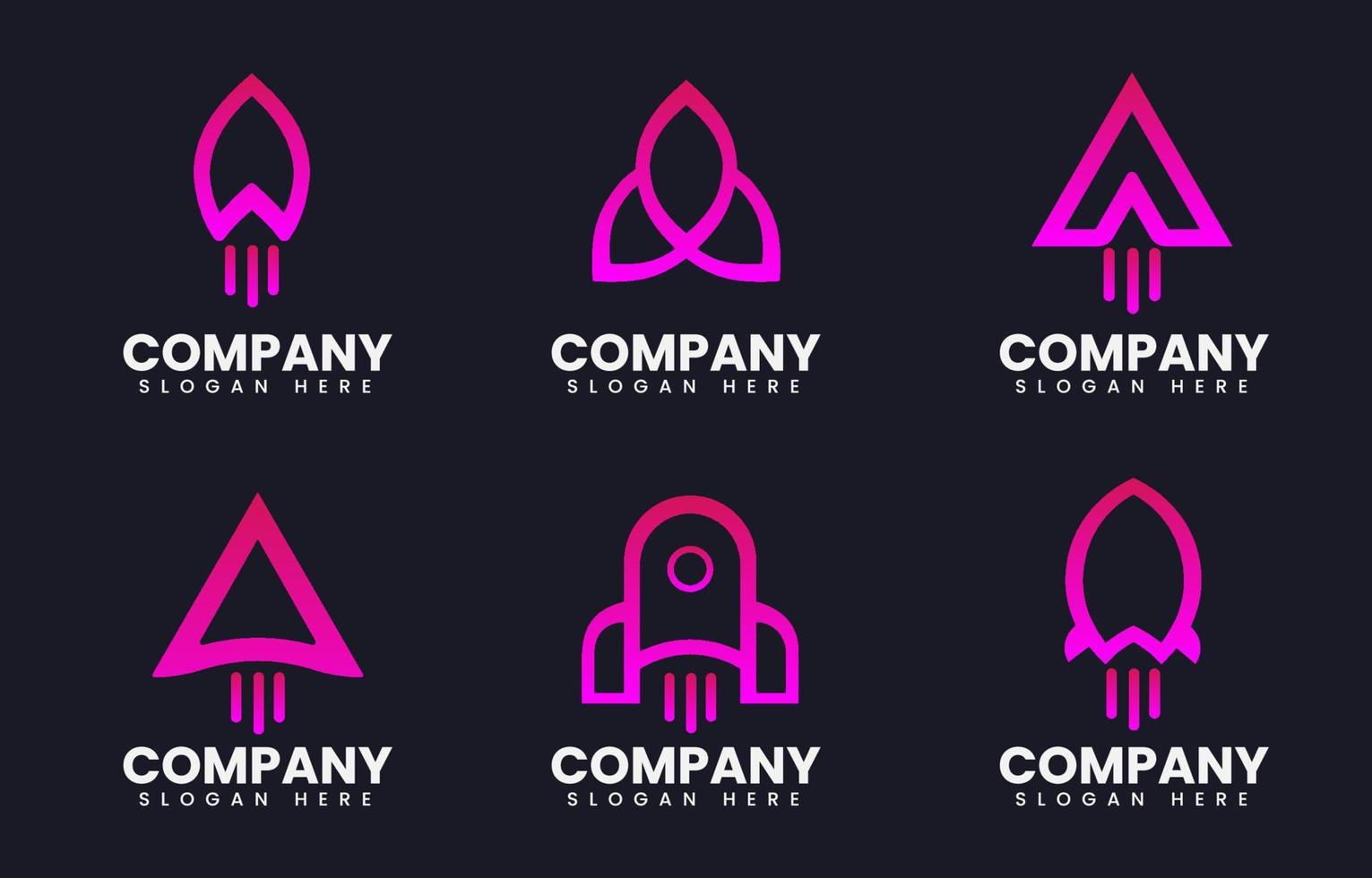 Simple Gradient Rockets Logo Element vector