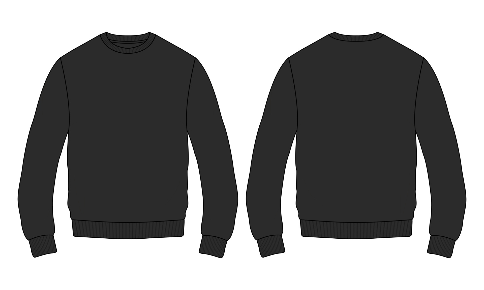 Black Sweatshirt Template Back