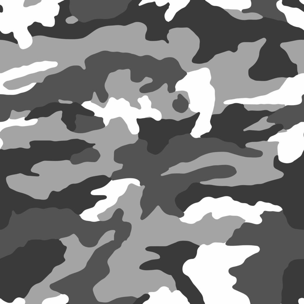 el camuflaje militar de textura repite el patrón vectorial sin costuras para tela, fondo, papel tapiz y otros. estampado de ropa clásica. patrón de camuflaje de vector transparente monocromo abstracto.