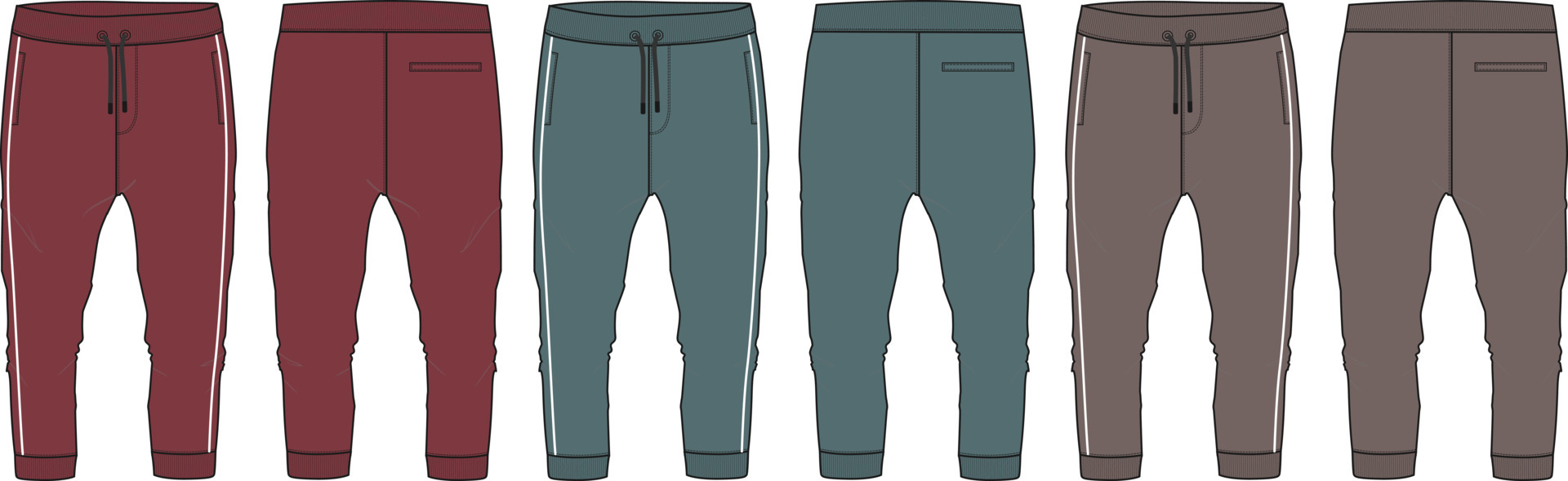 Kids Basic Fleece Sweat Pant Fashion Flat Sketch Template. Technical  Fashion Illustration. Jogger CAD. Royalty Free SVG, Cliparts, Vectors, and  Stock Illustration. Image 165341525.