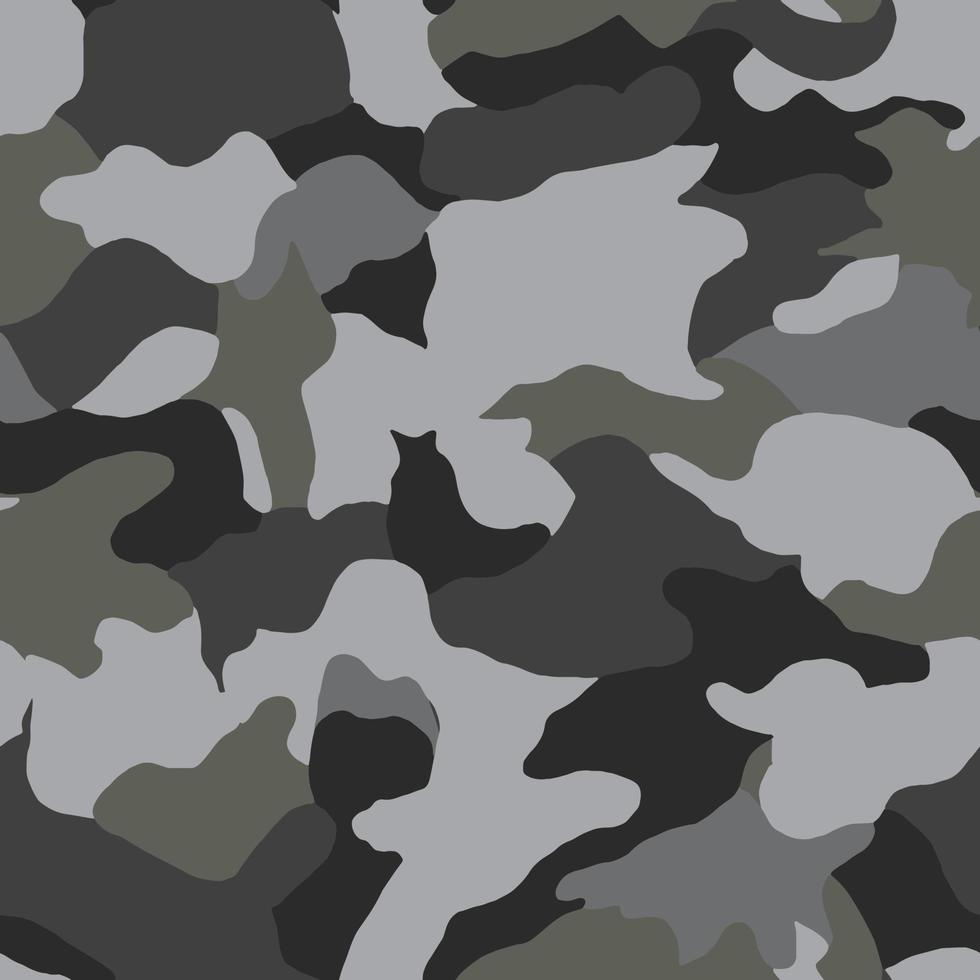 el camuflaje militar de textura repite el patrón vectorial sin costuras para tela, fondo, papel tapiz y otros. estampado de ropa clásica. patrón de camuflaje de vector transparente monocromo abstracto.