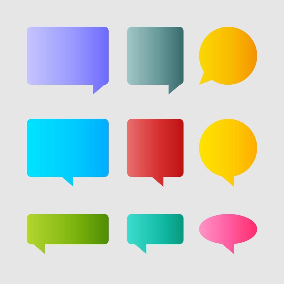 Simple Gradient Bubble Chat Template Set vector
