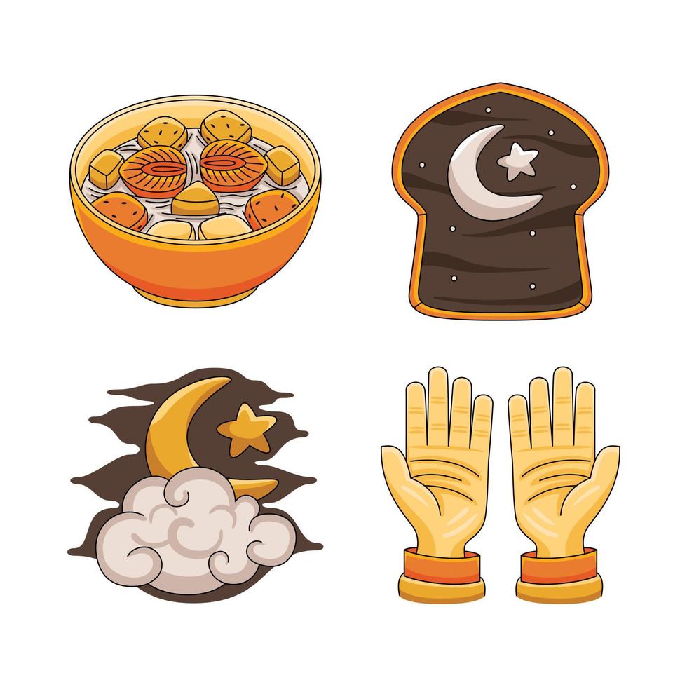 elementos gráficos ramadan kareem en estilo de diseño plano vector