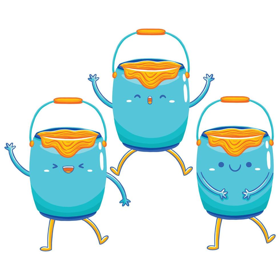 Paint Bucket Mascot in Cartoon Style vector