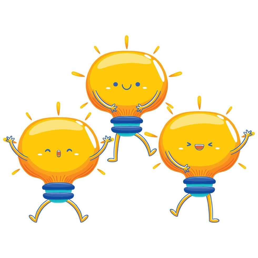 Light Bulb Mascot in Cartoon Style vector