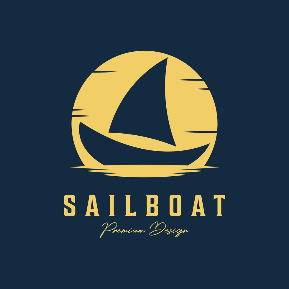 logotipo de velero en estilo vintage, inspiración de plantilla de diseño de ilustración vectorial de logotipo de velero, logotipo de silueta de velero vector