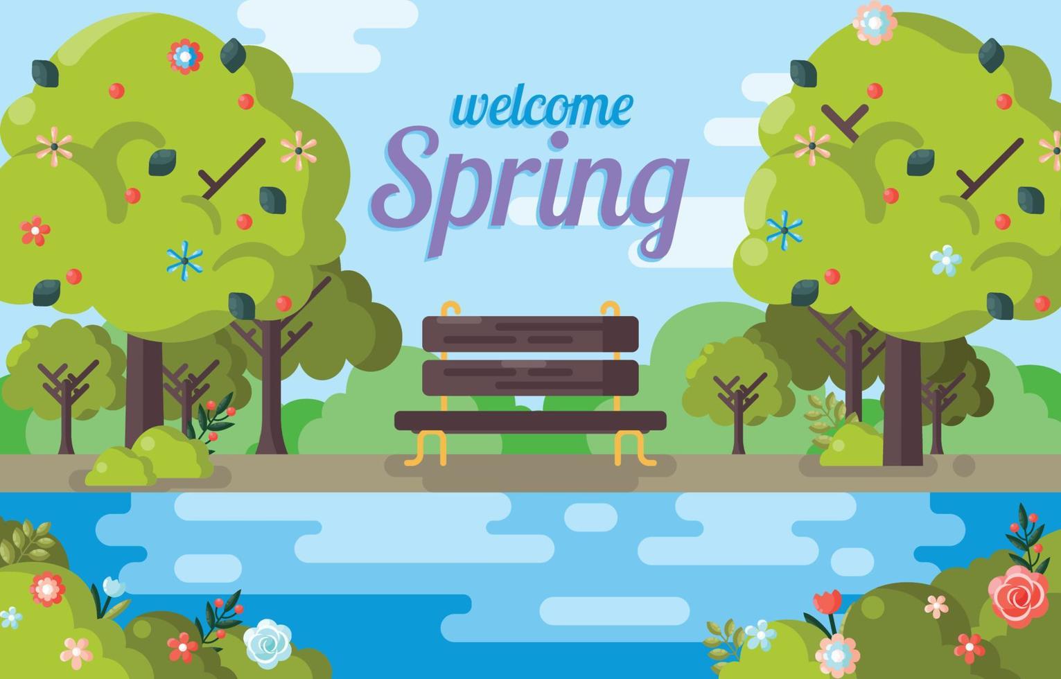 Welcome Spring Background vector
