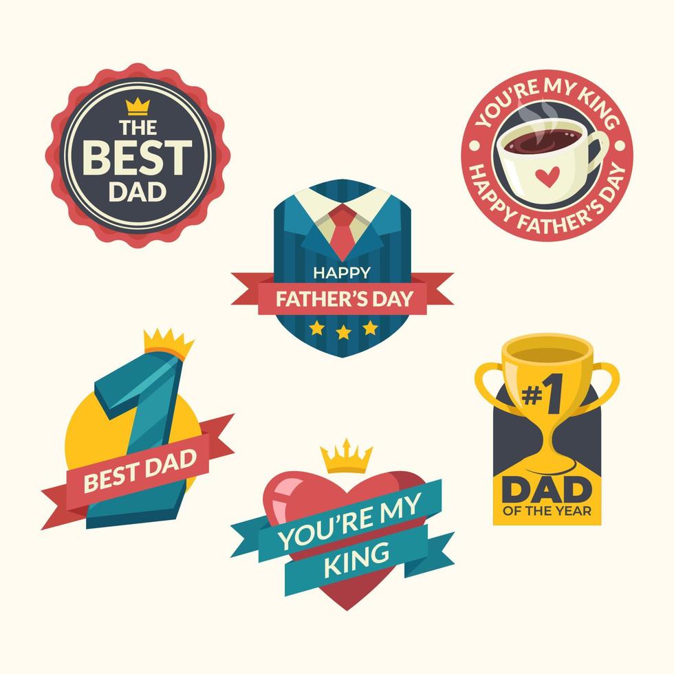 Set of Fathers Day Quotes Badge vector