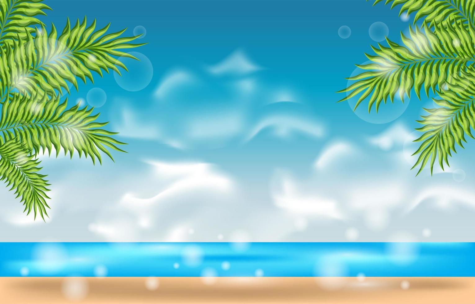 Beach Scenery Background vector