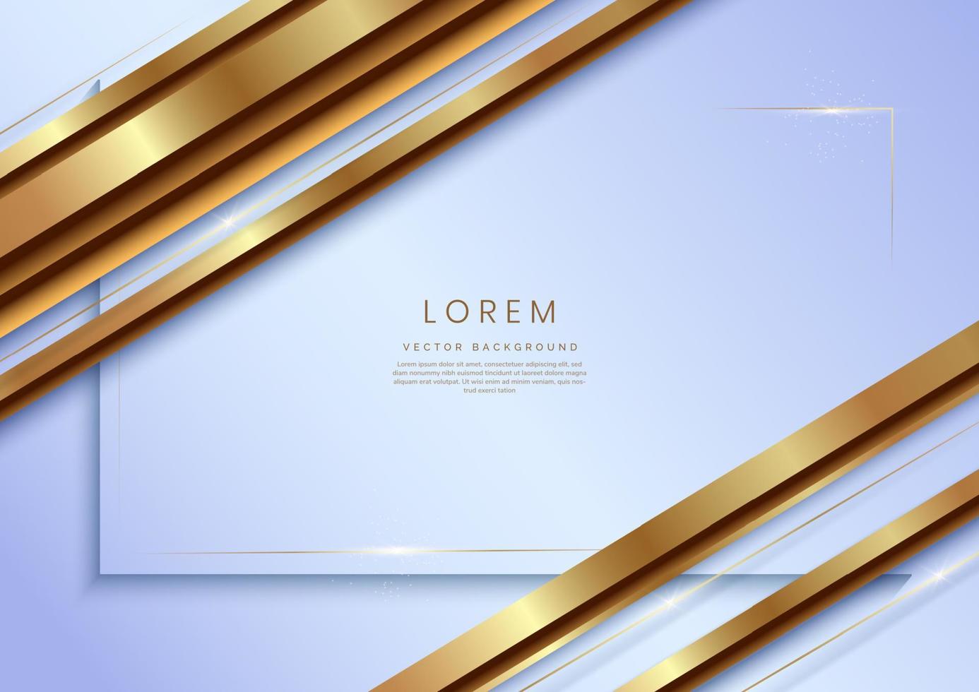 Abstract template soft purple and grey geometric oblique with golden line layer background. Luxury style. Frame background. vector