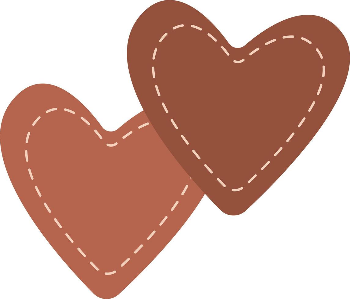 conjunto vectorial de símbolos cardíacos en tonos beige. un elemento decorativo para celebraciones de San Valentín y bodas. para sitios web e interfaces, aplicaciones móviles, iconos, postales. vector