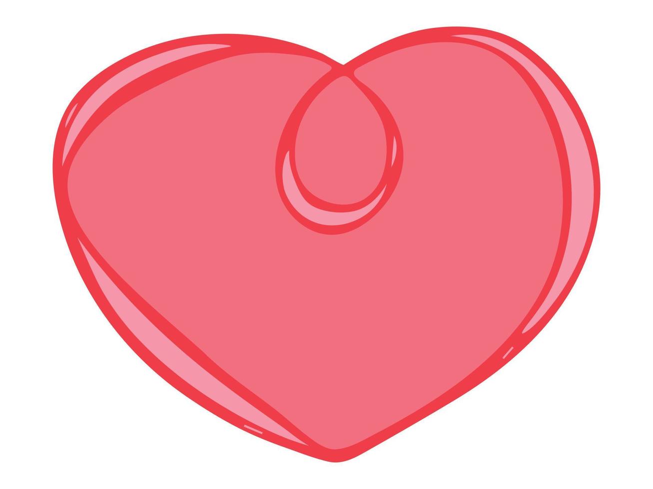 Simple hand drawn heart illustration isolated on a white background. Cute valentine's day heart doodle. vector